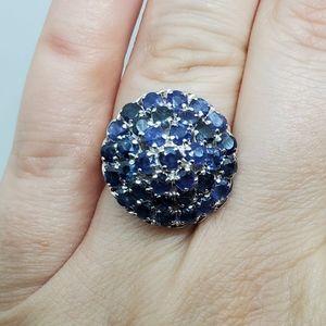 925 silver natural Sapphire ring